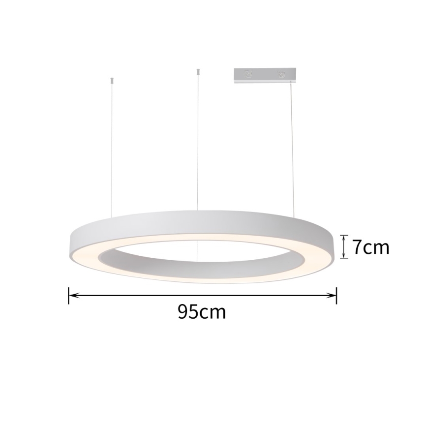 Immax NEO 07214L - LED Żyrandol ściemnialny na lince PASTEL LED/68W/230V 2700-6500K biały 95 cm Tuya + pilot zdalnego sterowania