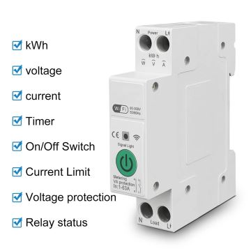 Immax NEO 07573L - Inteligentny wyłącznik automatyczny 1-fazowy 1-63A Tuya