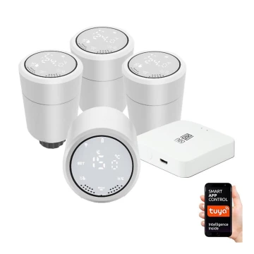 Immax NEO 07732C-SET 4x Głowica termostatyczna + BRIDGE PRO v3 2xAA/3V Wi-Fi Tuya