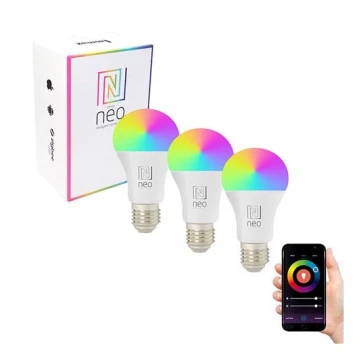 Immax NEO 07733C - ZESTAW 3x LED RGB+CCT Żarówka ściemnialna NEO LITE E27/11W/230V 2700 - 6500K Wi-Fi Tuya