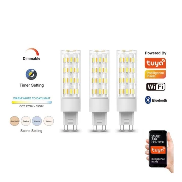 Immax NEO 07763C - ZESTAW 3x LED Żarówka ściemnialna NEO LITE G9/4W/230V 2700-6500K Wi-Fi Tuya