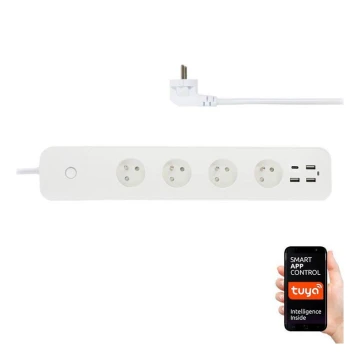 Immax NEO 07771L- Przedłużacz NEO LITE Smart 4AC+3xUSB+1xUSB C Wi-Fi Tuya