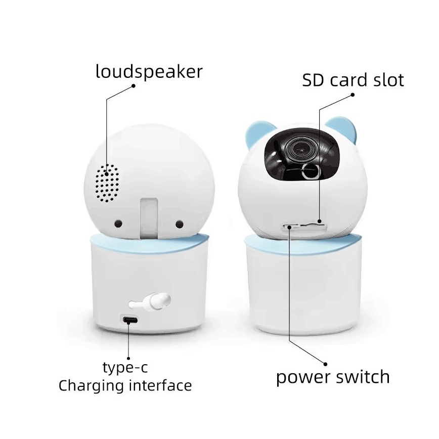 Immax NEO 07788L - Inteligentna kamera z czujnikiem 355° 50° P/T 4MP Wi-Fi Tuya niebieska