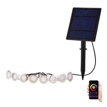 Immax NEO 07905L - LED RGB Ściemnialna lampa solarna ESTRELAS 8xLED/0,25W/5V IP65 Tuya