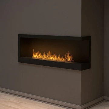 InFire - Narożny BIO kominek 45x120 cm 3kW czarny