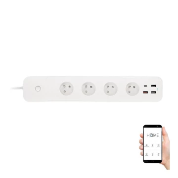 Inteligentny przedłużacz z wyłącznikiem 1,5 m 4Z + 4xUSB Wi-Fi