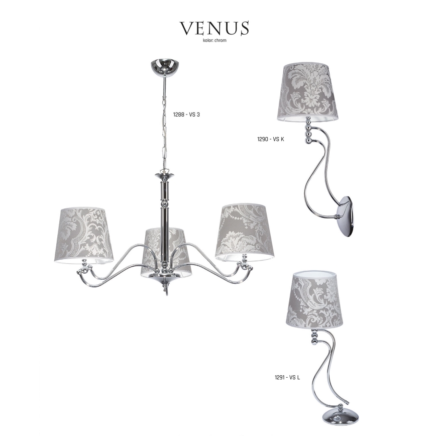 JUPITER 1288-VS3 - Lampa wisząca VENUS 3xE27/60W