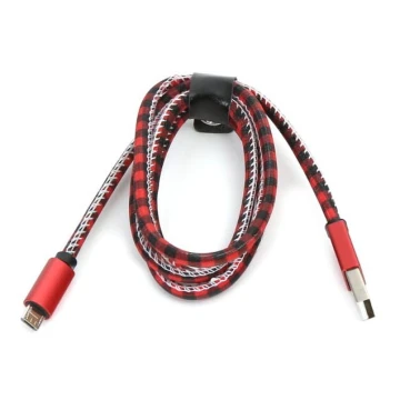 Kabel USB Złącze USB A / Micro USB 1m czerwony