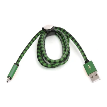 Kabel USB Złącze USB A / Micro USB 1m zielony