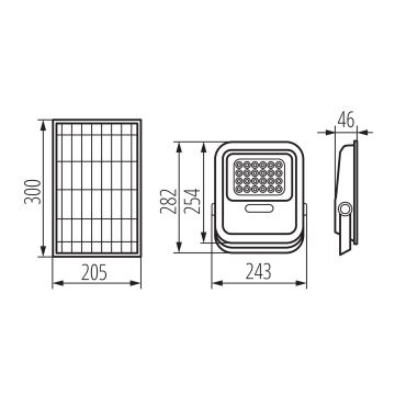 Ściemniane oświetlenie punktowe LED z panelem solarnym i czujnikiem zmierzchu LED/10W/10000 mAh 3,2V IP65 + pilot zdalnego sterowania