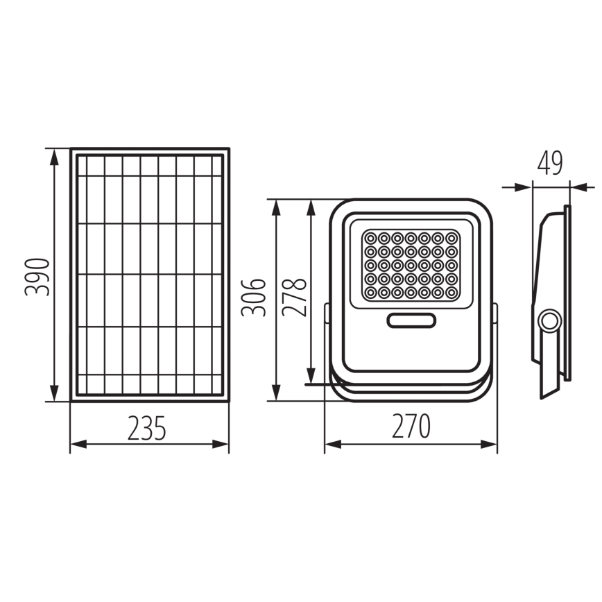 Ściemniane oświetlenie punktowe LED z panelem solarnym i czujnikiem zmierzchu LED/15W/15000 mAh 3,2V IP65 + pilot zdalnego sterowania