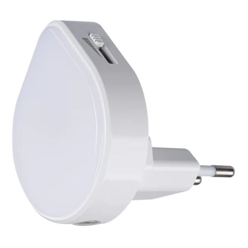 Kanlux 37396 - LED ściemnialna orientacyjna lampa z czujnikiem zmierzchu do gniazda ULOV LED/0,5W/230V biały