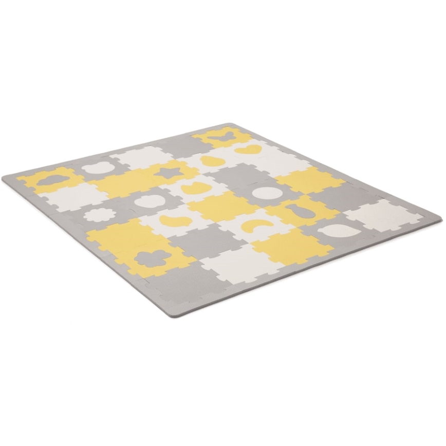 KINDERKRAFT - Puzzle piankowe LUNO 30 szt. szaro-żółte