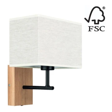 Kinkiet BOHO 1xE27/25W/230V dąb – FSC certyfikowano