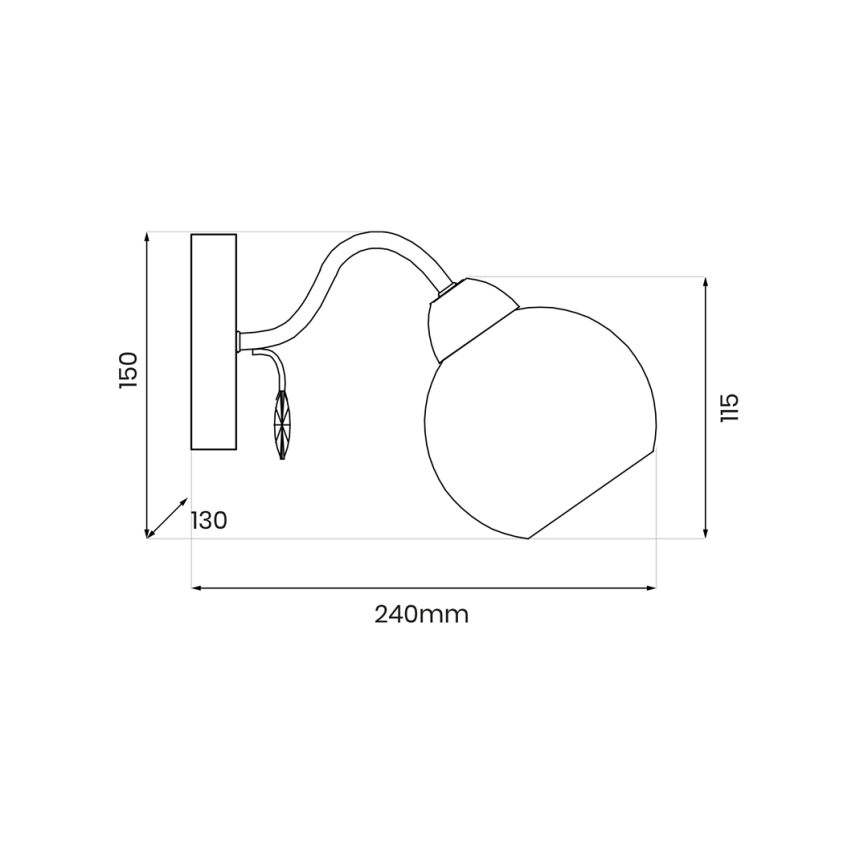 Kinkiet punktowy CONNOR 1xE27/15W/230V chrom błyszczący/biały