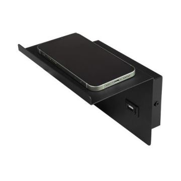 Kinkiet punktowy z półką i USB ładowarą 1xG9/35W/230V czarne/złoty