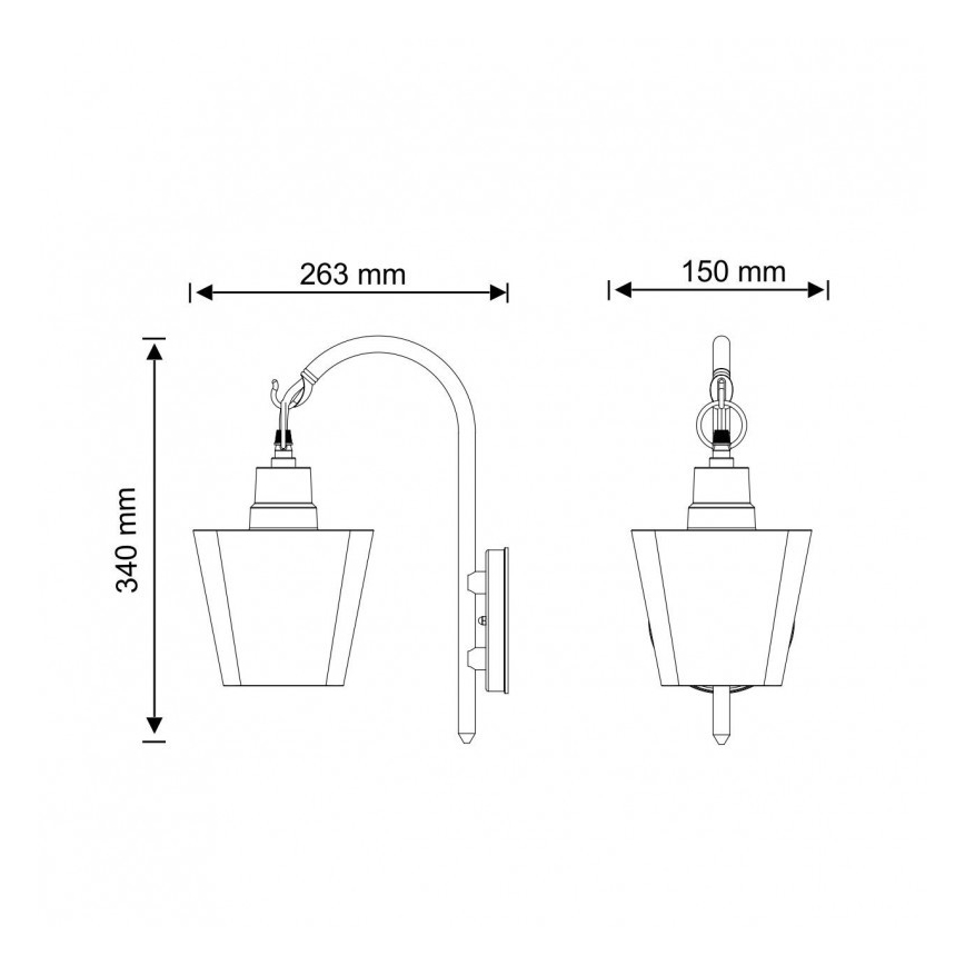 Kinkiet zewnętrzny GIZA 1xE27/10W/230V IP44