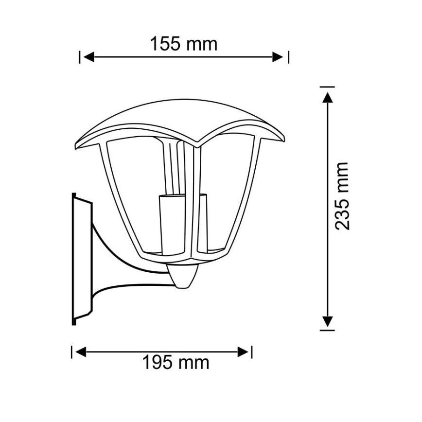 Kinkiet zewnętrzny IGMA 1xE27/12W/230V IP44