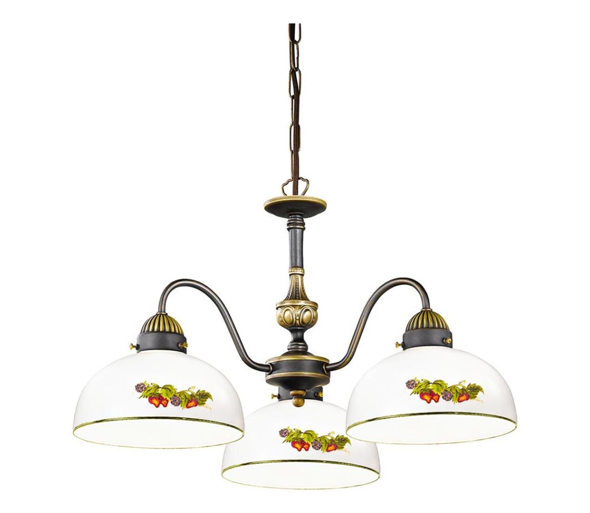 Kolarz 731.83.121 - Żyrandol na łańcuchu NONNA 3xE27/75W/230V winogrona/truskawki