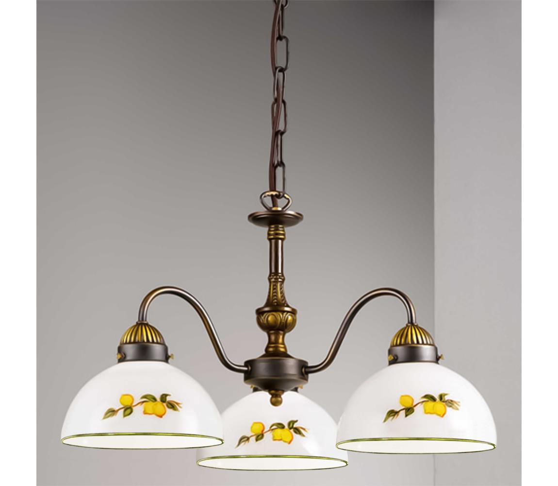Kolarz 731.83.126 - Żyrandol na łańcuchu NONNA 3xE27/75W/230V cytryny