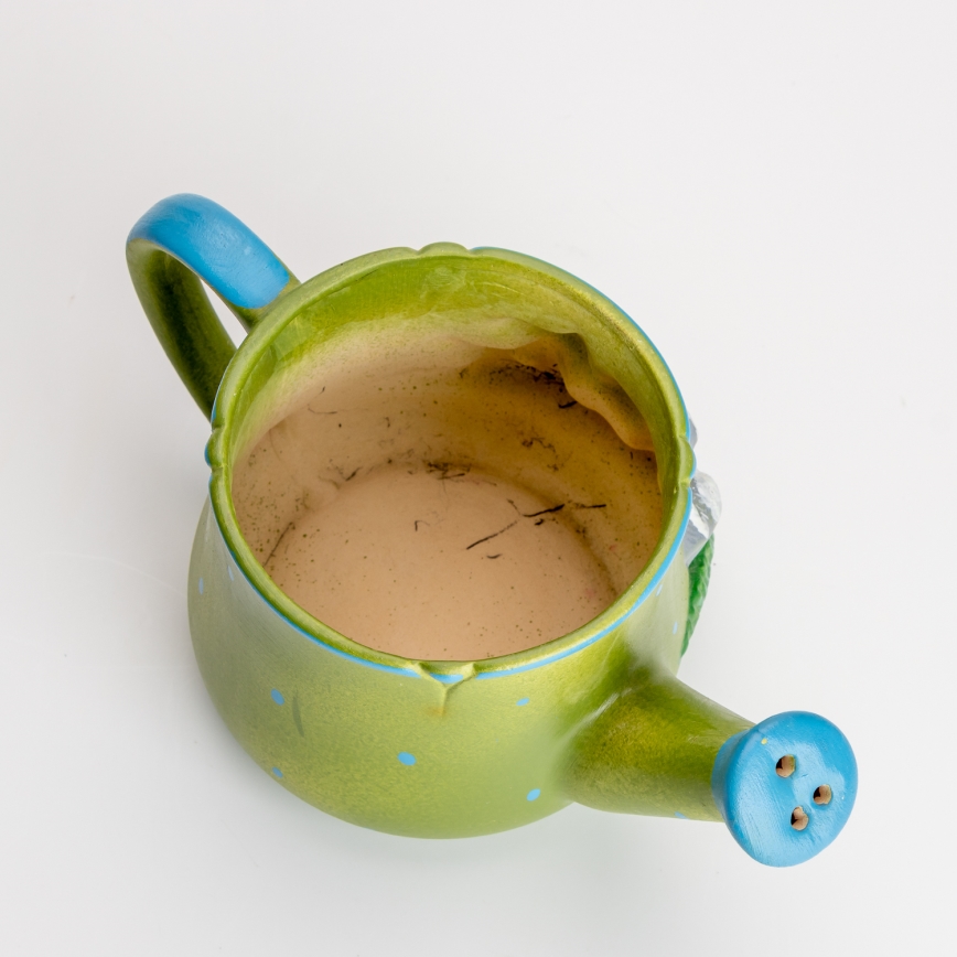 Konewka ceramiczna z motywem psów zielony