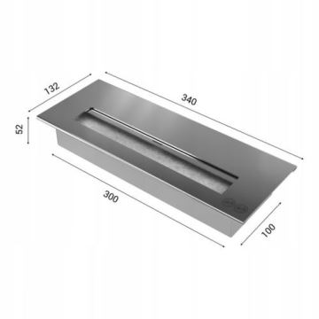 Kratki - Wbudowany BIO kominek 40x90 cm 2kW czarny