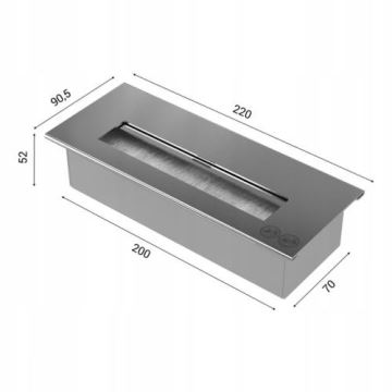 Kratki - Wbudowany BIO kominek 40x120 cm 3x1,1kW czarny