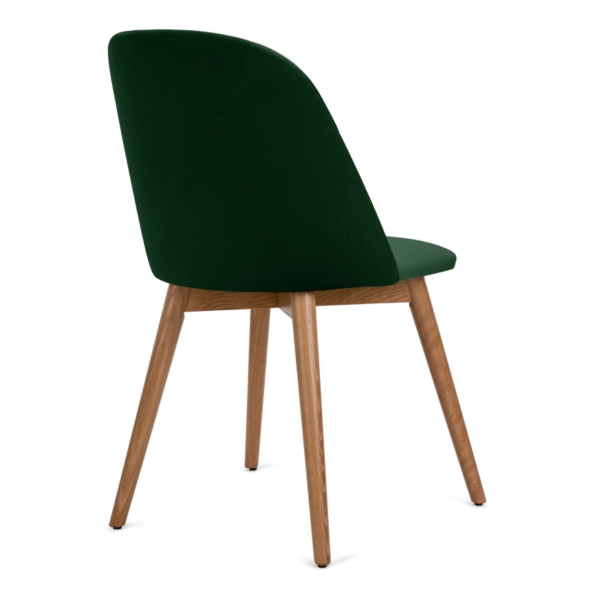 Krzesło do jadalni BAKERI 86x48 cm ciemnozielone/buk