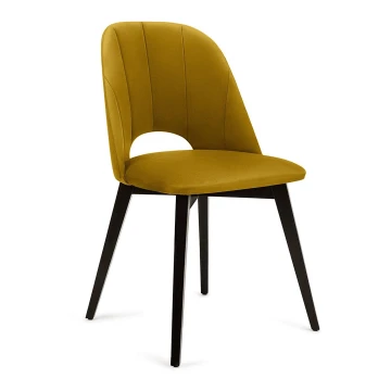 Krzesło do jadalni BOVIO 86x48 cm żółte/buk