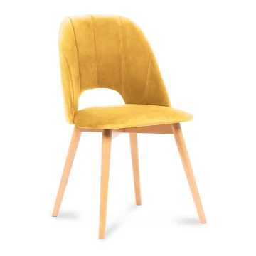 Krzesło do jadalni TINO 86x48 cm żółte/buk