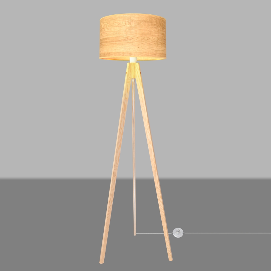 Lampa podłogowa ALBA 1xE27/60W/230V brązowe/sosna