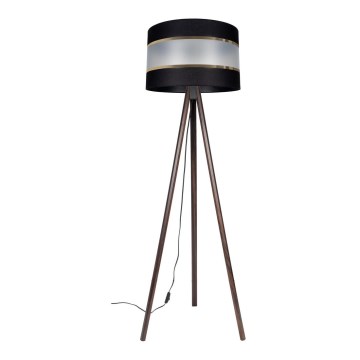 Lampa podłogowa CORAL 1xE27/60W/230V wenge/czarna/złota