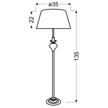 Lampa podłogowa GILLENIA 1xE27/60W/230V srebrny