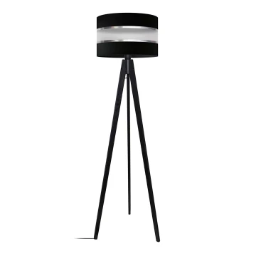 Lampa podłogowa HELEN 1xE27/60W/230V czarne/chrom/sosna