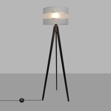 Lampa podłogowa HELEN 1xE27/60W/230V szare/chrom/sosna