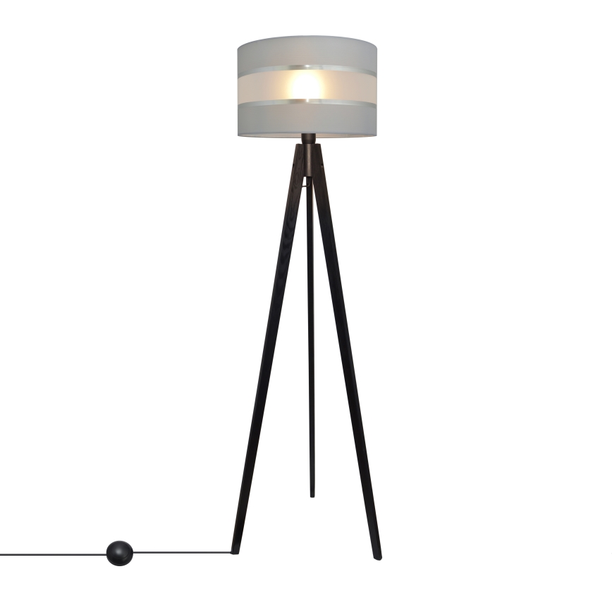 Lampa podłogowa HELEN 1xE27/60W/230V szare/chrom/sosna