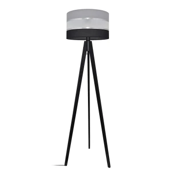 Lampa podłogowa HELEN 1xE27/60W/230V szare/czarne/chrom/sosna