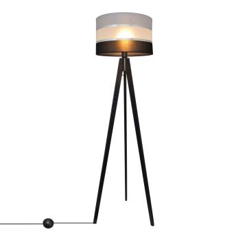 Lampa podłogowa HELEN 1xE27/60W/230V szare/czarne/chrom/sosna