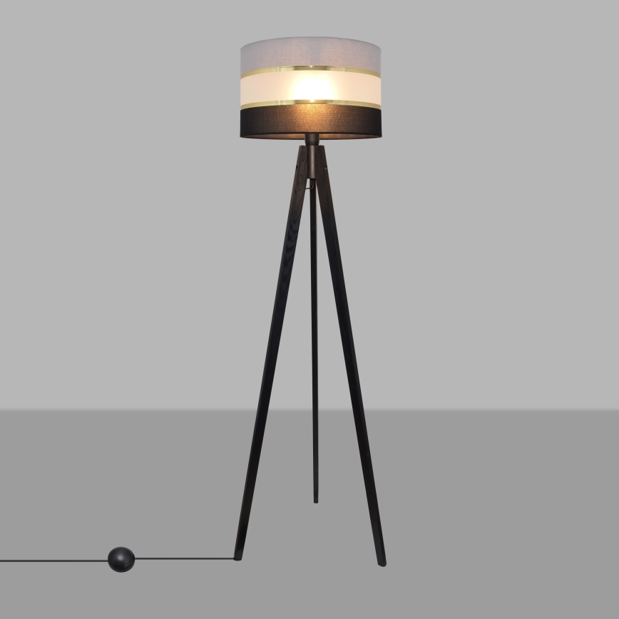 Lampa podłogowa HELEN 1xE27/60W/230V szare/czarne/złoty/sosna