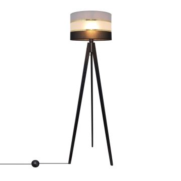 Lampa podłogowa HELEN 1xE27/60W/230V szare/czarne/złoty/sosna