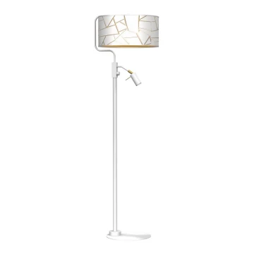 Lampa podłogowa ZIGGY 1xE27/40W/230V + 1xGU10/MR11/7W biały/gold