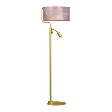 Lampa podłogowa ZIGGY 1xE27/40W/230V + 1xGU10/MR11/7W różowy/gold