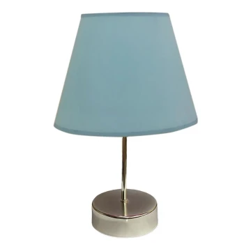 Lampa stołowa 1xE27/60W/230V niebieski/chrom