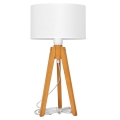 Lampa stołowa ALBA 1xE27/60W/230V białe/dąb