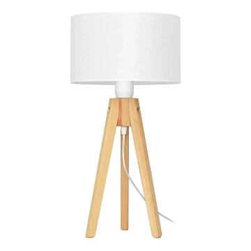 Lampa stołowa ALBA 1xE27/60W/230V białe/sosna