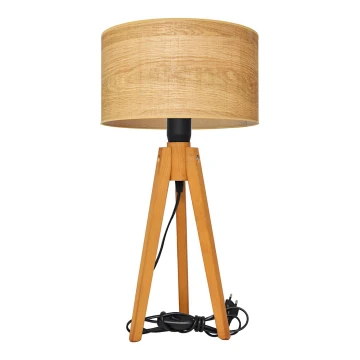 Lampa stołowa ALBA 1xE27/60W/230V brązowa/dąb