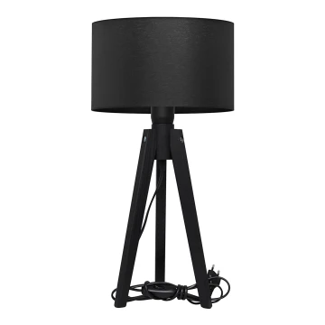 Lampa stołowa ALBA 1xE27/60W/230V czarna/sosna