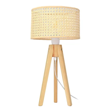 Lampa stołowa ALBA 1xE27/60W/230V rattan/sosna