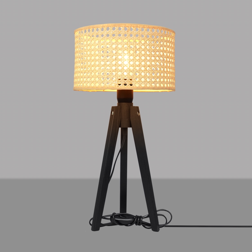 Lampa stołowa ALBA 1xE27/60W/230V rattan/sosna