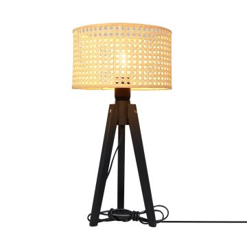 Lampa stołowa ALBA 1xE27/60W/230V rattan/sosna